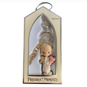 Precious Moments Angel with Heart Bag Charm & BLESSED Keychain! Brand New in Box